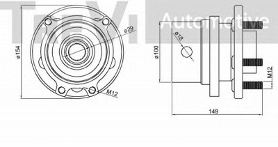 TREVI AUTOMOTIVE wb1174 -  Комплект подшипника ступицы колеса